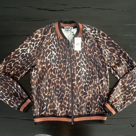 PAM & GELA leopard print track suit NWT size small jacket pants - Picture 4 of 8